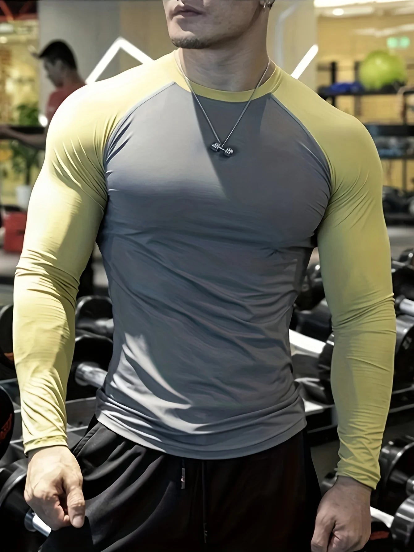 Men's quick drying soccer and basketball tight fitting top, high elasticity cycling compression training suit