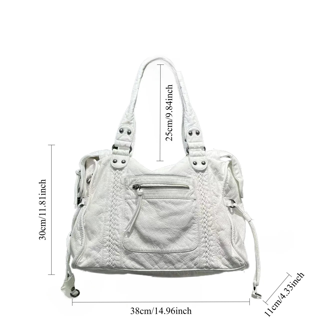 Ladies' Fashion Y2K Street Hot Girl Motorcycle Tote Bag Large Capacity Retro Vintage Vintage Single Shoulder Bag