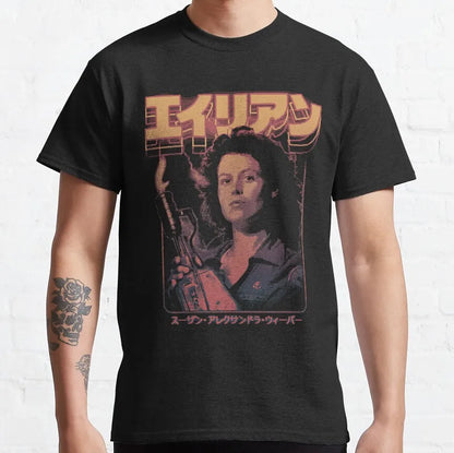 Alien Ellen Ripley 80s Science Fiction Retro Movie Weyland Xenomorph Yutani Prometheus T Shirt 100% Cotton Tees Tops Graphic