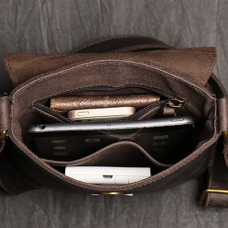 High Quality Messenger Bag For Men Genuine Leather Crossbody Bag Male Easy Travel Shoulder Bag for Tablet Men's Leather Handbag