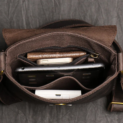High Quality Messenger Bag For Men Genuine Leather Crossbody Bag Male Easy Travel Shoulder Bag for Tablet Men's Leather Handbag