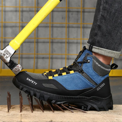 New Fashion 2026 High Top Safety Work Shoes Men Sneakers Steel Toe Cap Anti-puncture Indestructible Construction Site Boots