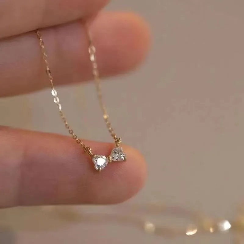 New style 925 Sterling Silver Geometric Simple Bow Necklace For Women Engagement Fine Jewelry Wedding Party Birthday Gift