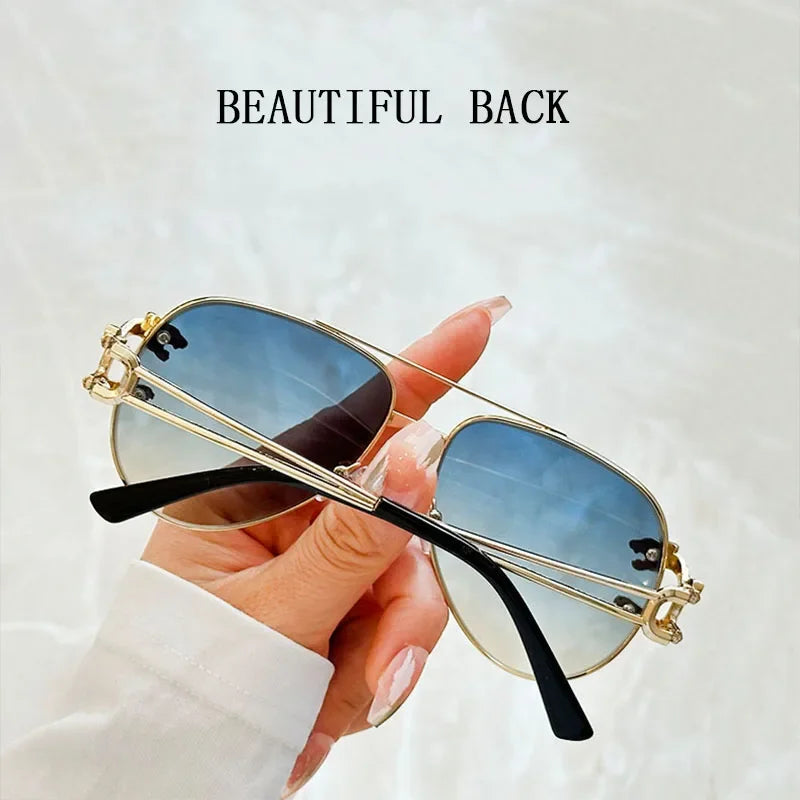 Luxury Sunglasses Women 2025 Fashion Glasses Vacation Oval Sunglass Luxe Femme Lunette Soleil Femme Lentes De Sol Mujer Vintage