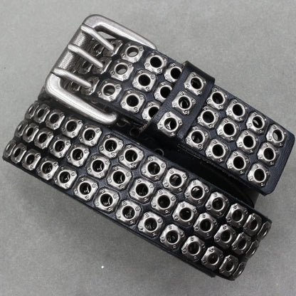 NEW Genuine Leather Heavy Metal Rivet Punk Belts For Men Rock Stud Cowboy Belt Men Ceinture Homme Waist Belt Cinturon Mujer