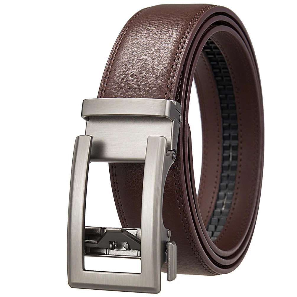 Fashion Designer Automatic Buckle Belt For Men Business & casuals Belt Men's Genuine Leather Belt Adjustable ratchet belt Men