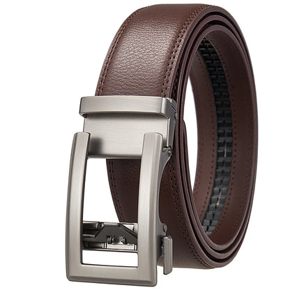Fashion Designer Automatic Buckle Belt For Men Business & casuals Belt Men's Genuine Leather Belt Adjustable ratchet belt Men