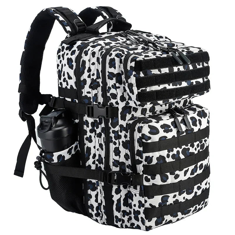 45L Tactical Backpack for Men and Women Large Athlete Gym Bag Outdoor Sports Hiking Survival Rucksack with Bottle Holder