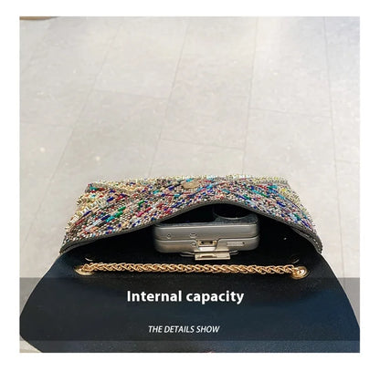 Rhinestone Evening Clutch Bag 2025 Diamond Women Banquet Party Wedding Fashion Messenger Purse Chain Small Shoulder Bag