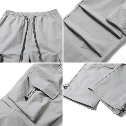 Women Hiking Pant Elastic Waist Trouser Adjustable Cuff Windproof Pant Men Outdoor Camping Pant Multiple Pockets Waterproof Pant