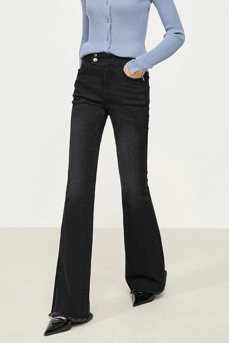 Jeans For Woman 2025 Winter New Slim-fit Warm Versatile Flared Pants Simple Commuter Casual Casual Woman Trousers 12344022