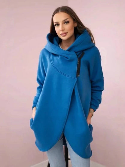 2025 Autumn and Winter Fashion New Women's Sports Loose Velvet Hoodie Zipper Long Sleeve Warm and Cold Proof Hoodie Coat