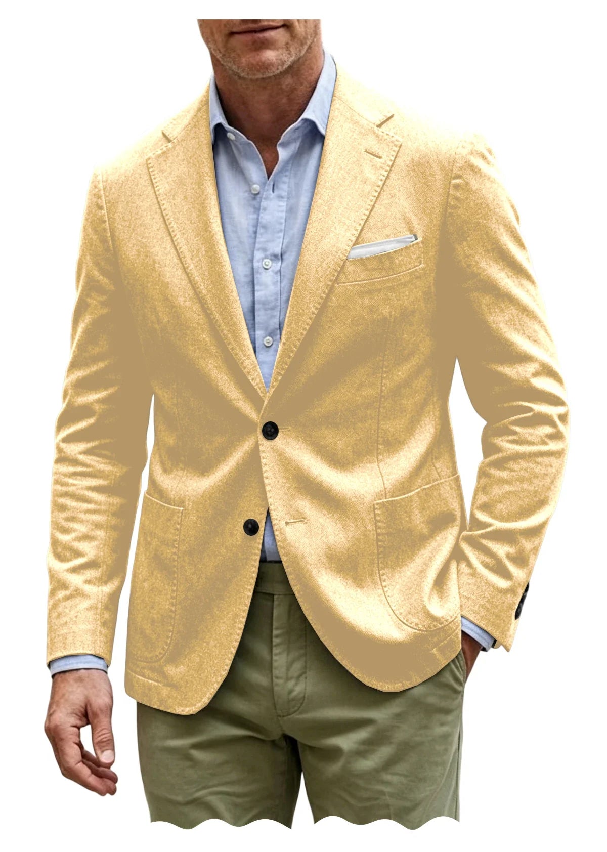 Men's Cotton Blazer Notch Lapel 2 Button Slim Fit Suit Jacket Lightweight Breathable Business Casual Daily Sport Coat for Spring