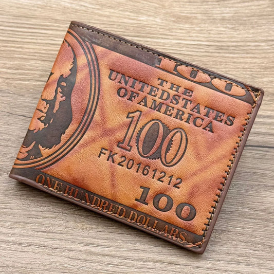 Portefeuille pour hommes en cuir PU à motifs, grande capacité avec emplacements pour photos et cartes, portefeuille portable et élégant pour usage quotidien