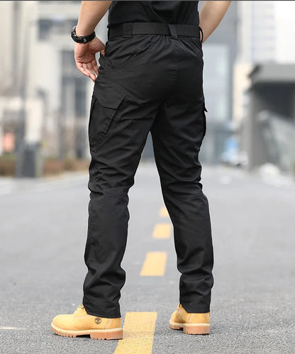 Men's Tactical Cargo Pants Military Style Joggers with Multiple Pockets Outdoor Elastic Waist for Spring Autumn Hiking Camping