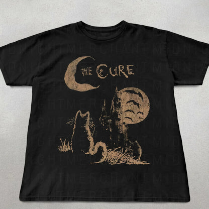 The Cure Cat Tee, 90s Alt Indie Rock, Unisex Shirt Cat Lover Gifts, The Cure Fan Gifts, Band Tee, The Cure Graphic Tee Men Tee