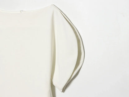 Spring Summer Women Casual Asymmetrical T-Shirts Fashion Solid Female O-Neck Short Puff Sleeve Blouse Lady Office Chic Tops