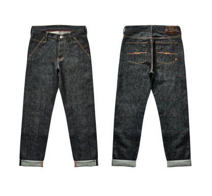 Mens Jeans Boxing Selvedge Denim Jeans Color Cotton Jeans for Men Silver Buttons Taper Fit  12.5 Oz