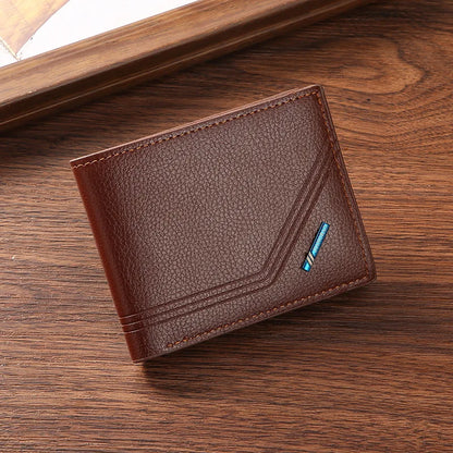 Homme court bifold en faux cuir masculina billetera porte-cartes d'identité porte-monnaie pochette couleur unie hombre business mince