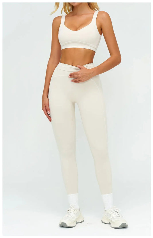 Nylon Yoga Set Women's Tracksuit Gym Push Up Set Woman 2 Pieces Leggings Sports Bra Breathable Sportwear Woman Clothes