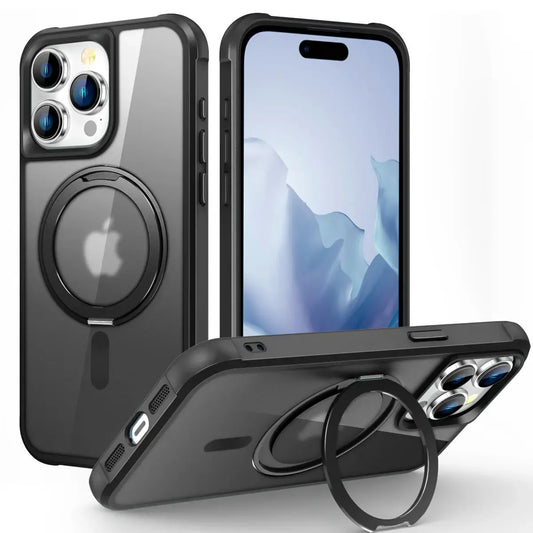 for iPhone 16 15 14 13 12 11 Pro Max Case with 360° Rotatable Magnetic Ring[Compatible with Mag-safe][Invisible Kickstand] Cover