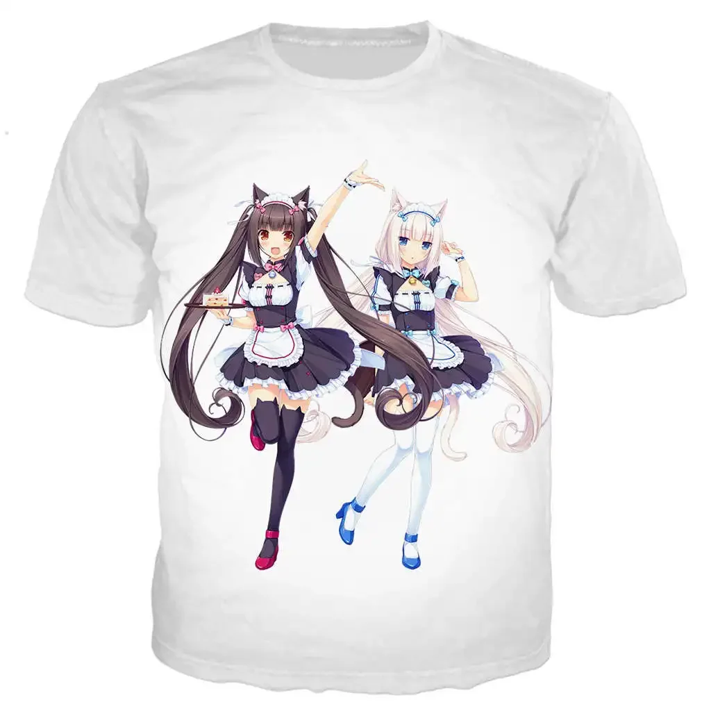 New Cool Tee For Men/women Nekopara Chocolate Vanilla 3D Printed Cute Anime Short Sleeve Harajuku Style Street Wear T-shirt Tops