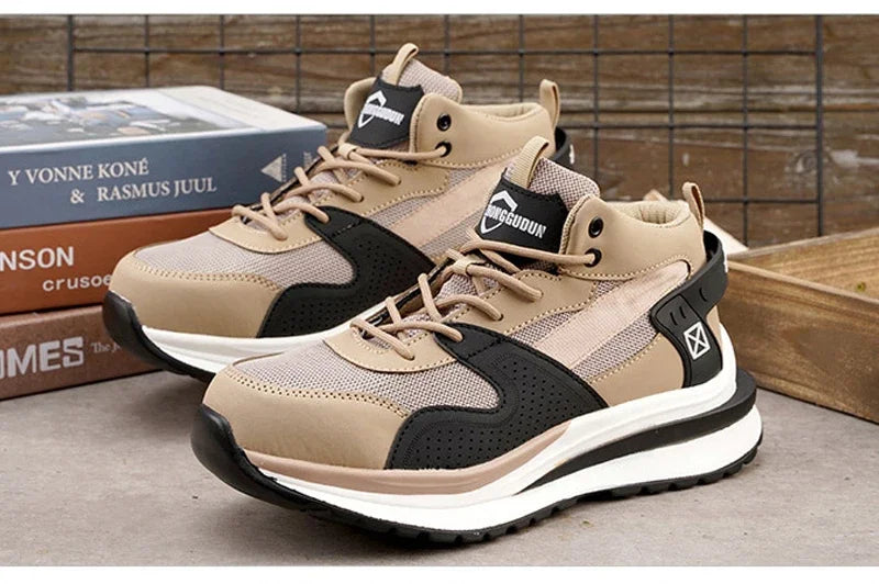 High Quality 2023 Fashion Work Boots Men Anti-puncture Safety Sneakers Steel Toe Cap Indestructible Protective Male Footwear