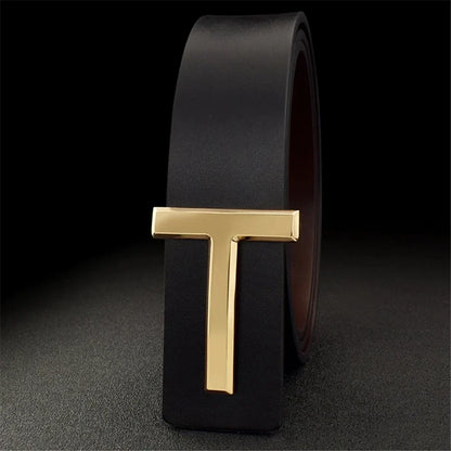 High Quality 3.8cm Leather Business Men Belt Luxury Brand Designer famous Belts for men Jeans Strap Male Metal Buckle belt