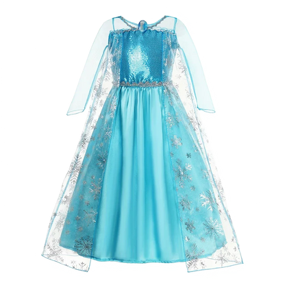 Elsa Anna Snow Queen Dress for Girls Princess Costume Birthday Halloween Christmas Carnival Outfit Kids Cosplay 2-8Y Vestido