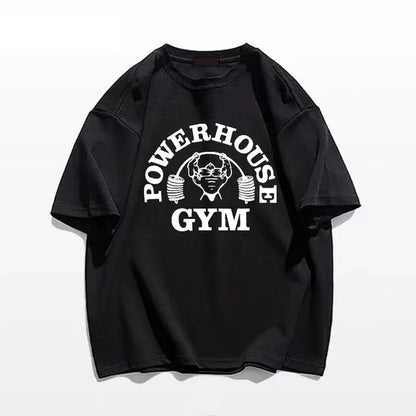 Powerhouse Gym Print T-Shirts Spring Summer Women Daily Casual Loose Cotton Clothing Harajuku Letter Appliques Women Tees