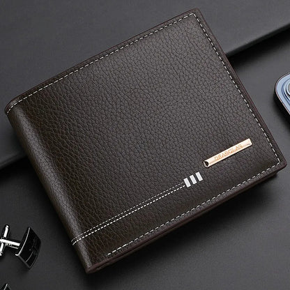 Nouveau Portefeuille Homme Porte-Cartes de Crédit Fermeture Éclair Porte-Monnaie Motif Litchi Haute Qualité Portefeuille Court d'Affaires Pour Hommes