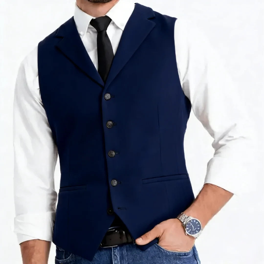Men Vest White Double Button With Pocket Solid Waistcoat For Wedding Banquet Business Work Office Casual Daily Men Suit Vest