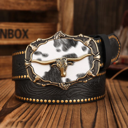 A PU Belt Suitable for Both Men and Women, Combining the Style of Western Denim and Retro, Is Perfect for Daily Casual Outings