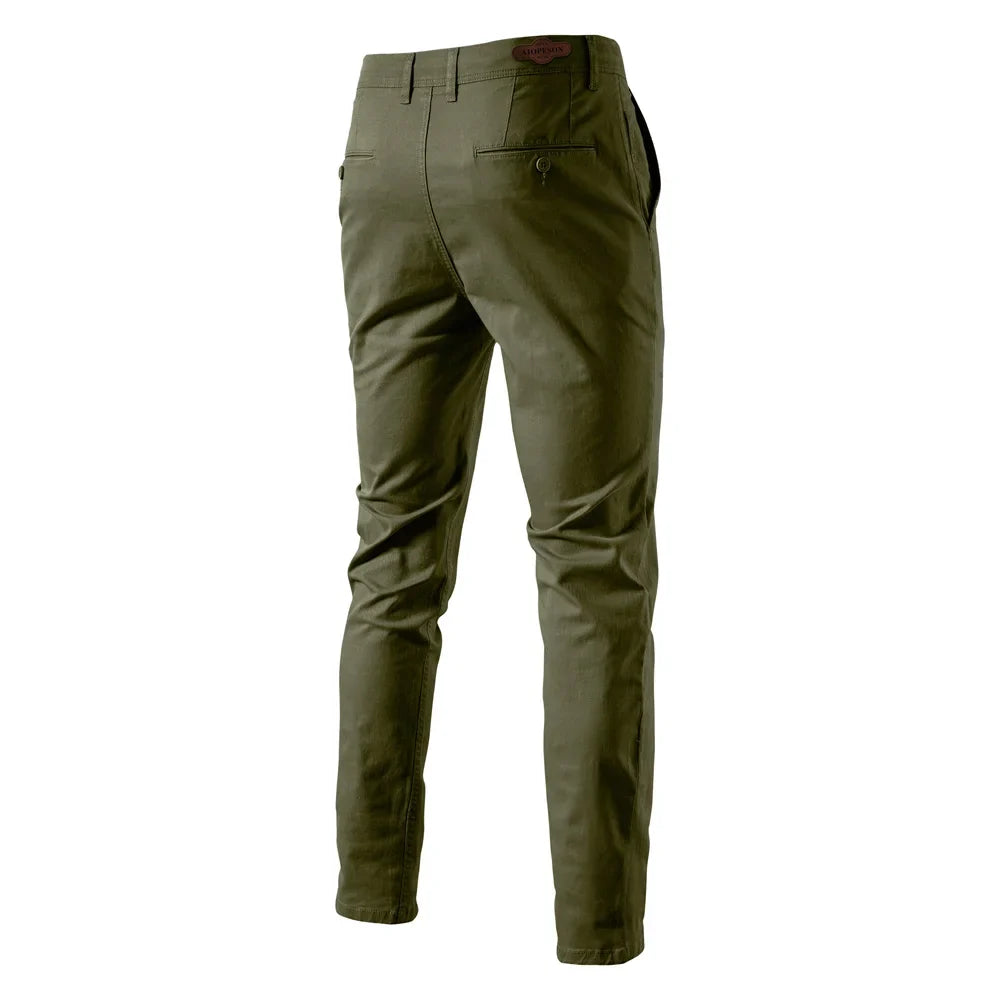 Casual Cotton Men Trousers Solid Color Slim Fit Men's Pants New Spring Autumn High Quality Classic Business Pants Men