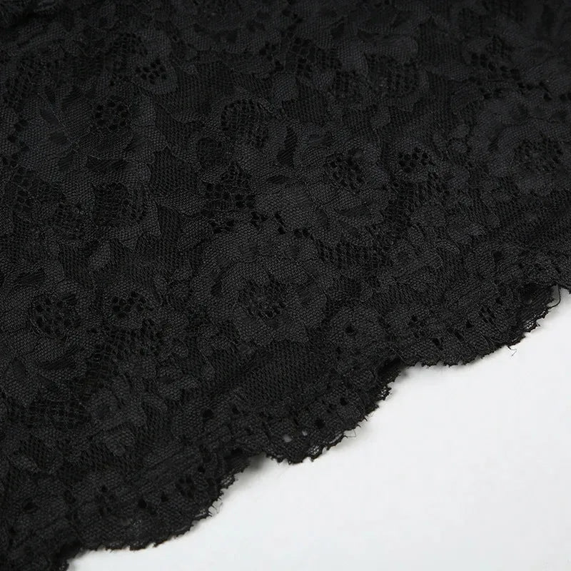 Lace Transparent Mini Dress Sexy Women Wrapping Spaghetti Embroidery Flower Sheath Nightwear Club Mesh Wave Fantacy