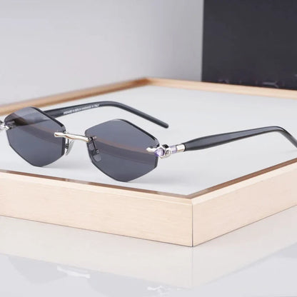 P60 Polygon Luxury Rimless Sunglasses for Men Women Acetate High Quality Germany Brand Fashion Design Gift UV400 Outdoor Eyeware