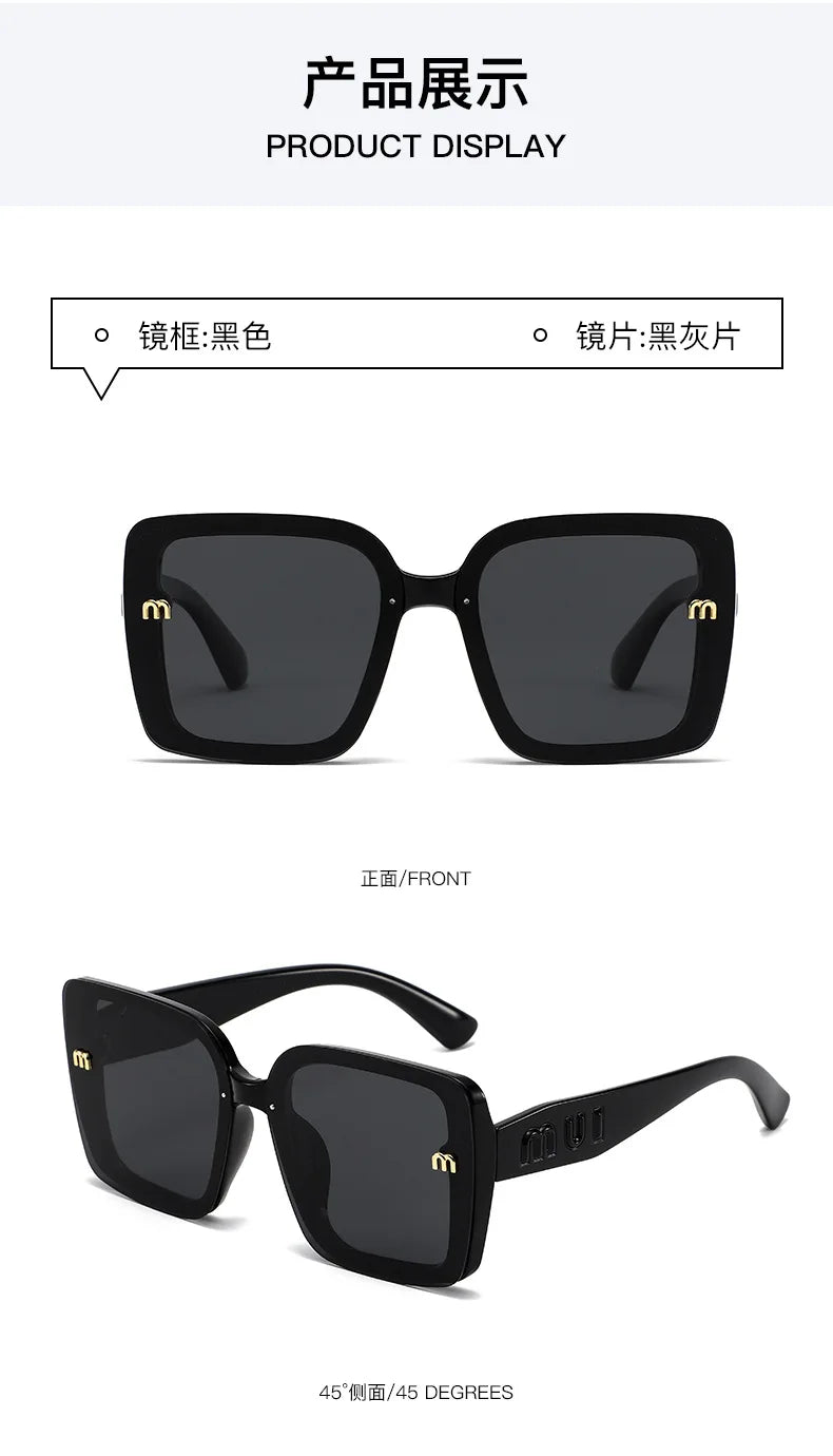 2026 New Luxury Square Sunglasses for Women Sun Glasses Oversized Frame UV400 Protection Trendy Shades for Driving Daily Wear