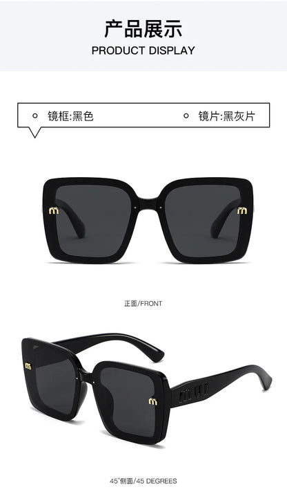 2026 New Luxury Square Sunglasses for Women Sun Glasses Oversized Frame UV400 Protection Trendy Shades for Driving Daily Wear