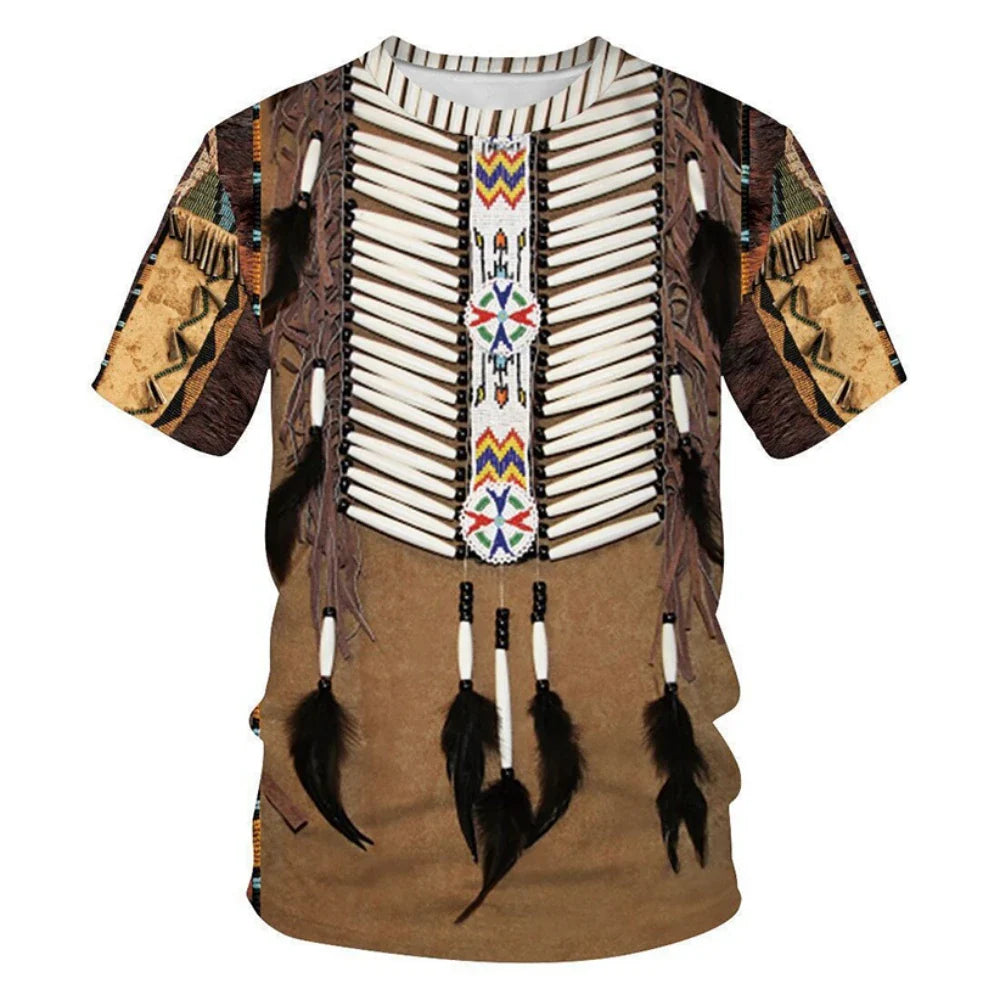 Summer Indian Ethnic Style 3D Print T-Shirts Streetwear Men Fashion Harajuku Casual Oversized O-Neck T Shirt Tees Tops