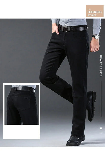 Men Classic Advanced Fashion Brand Jeans Jean Homme Man Soft Stretch Black Biker Masculino Denim Trousers Mens Pants Overalls