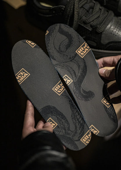 Casual Snake Year Black Mamba Men's Sneakers Low-Top Flat Sole Versatile Black Shoes for Spring Autumn Skateboarding Shoes