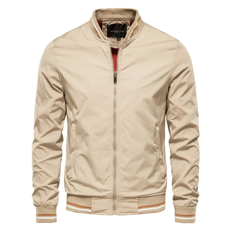 Solid Color Bomber Jacket Men Casual Slim Fit Baseball Mens Jackets New Autumn Fashion High Quality Jackets for Men