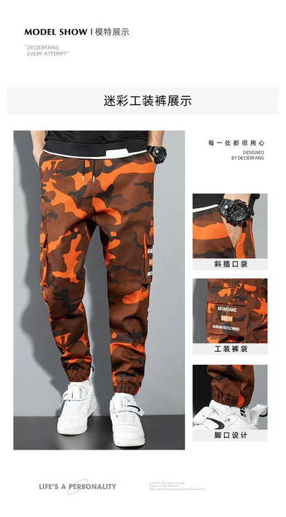 New Korean Fashion Style Casual Pants Men Cotton Cargo Trousers Male Plus Size Camouflage Streetwear Y2K Harem Jogger Camo Trend