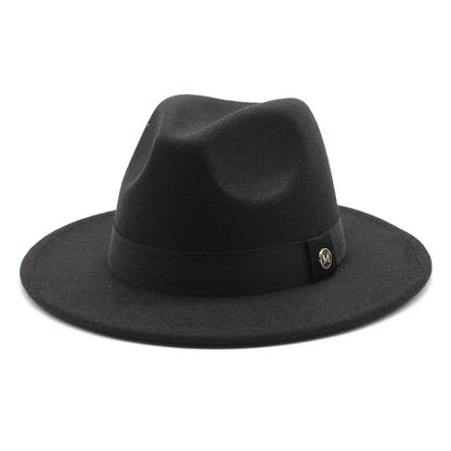 Wool Fedora Hat For Women Men Winter Autumn Fashion Church Jazz Hats Viking British Flat Brim Felt Hat Outdoor Casual Fedoras