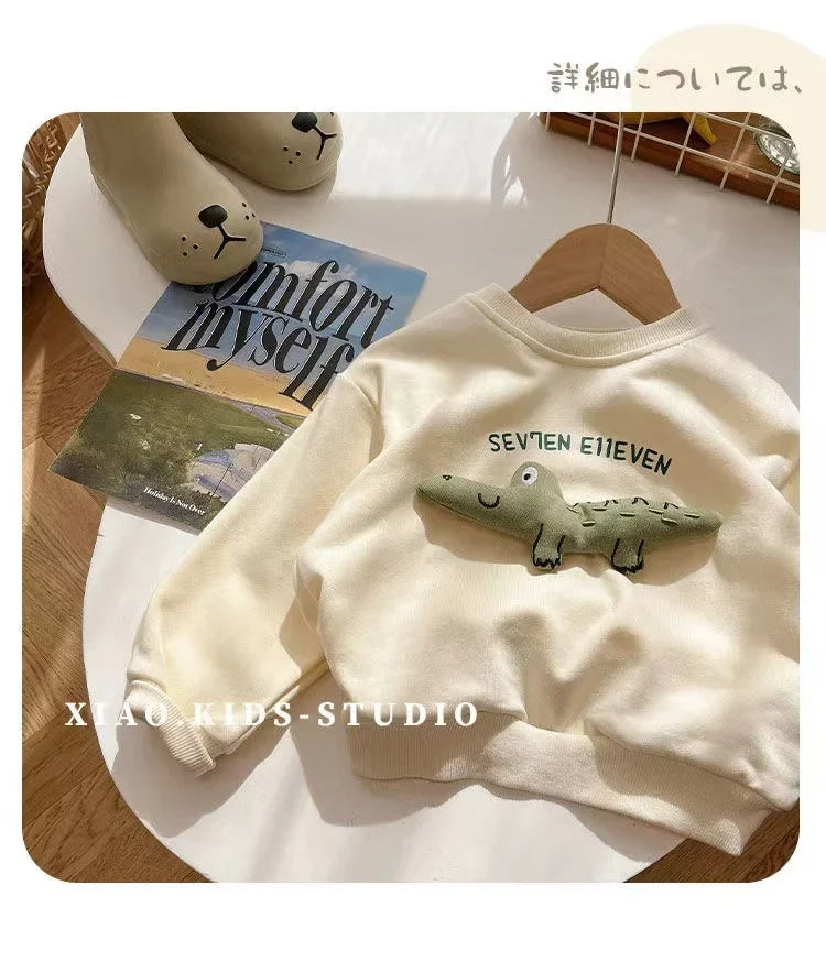 90-130cm Children's Spring Autumn Winter Cotton Set Boys Girls Cartoon Two Piece Set Korean Sweater +Pant Baby Clothes Outfits