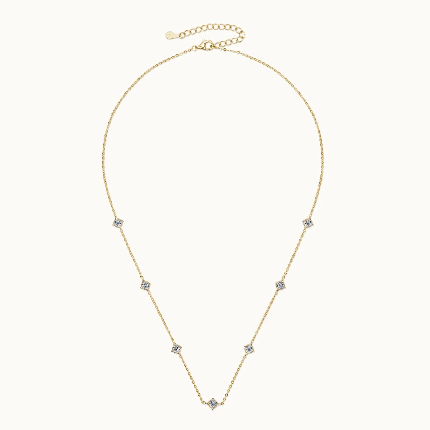 3mm Moissanite Diamond Necklaces for Women Dainty 18k Gold Plated/925 Sterling Silver Neck Chain Female Trendy Jewelry
