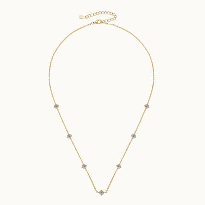3mm Moissanite Diamond Necklaces for Women Dainty 18k Gold Plated/925 Sterling Silver Neck Chain Female Trendy Jewelry