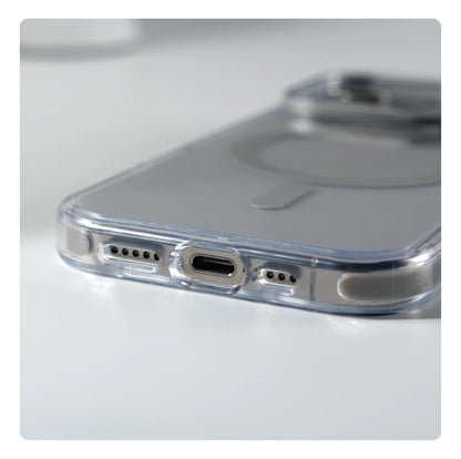 Luxury Magnetic Shockproof Clear Bumper Case for iPhone 17 Pro Max Air 16 15 14 13 12 Plus For Magsafe Lens Protect Stand Cover