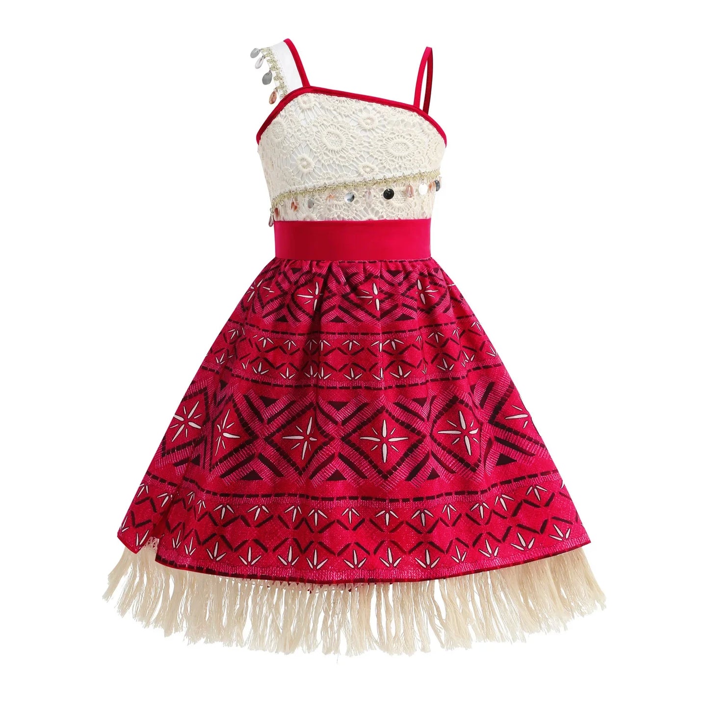 2 Vaiana Costume Girls Princess Dress Children Purim Lace Clothes Kids Cartoon Cosplay Outfits Birthday Party Frock