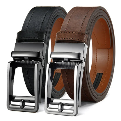 Men's Fashionable Leather Belt Men's High-quality Leather Belt Business Automatic Buckle Ratchet Belt Randomly Adjustable